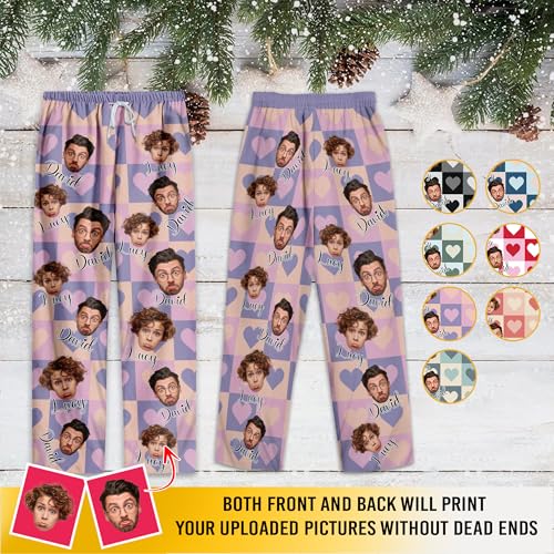 Custom Pajamas With Photo, Matching Pajamas For Couples, Personalized Pajamas Pants For Men Women, Valentine Pajamas 12