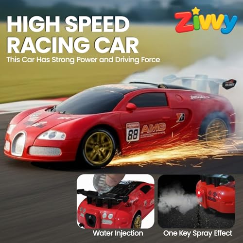 Image of Big Rechargeable Remote Control Car for Kids | 2.4GHz, LED Headlights, Spray Smoke,Up to 90 to 120 min Non-Stop Play Time, 150ft Remote Range, USB Charging, Anti-Skid Tyres, BIS Certified