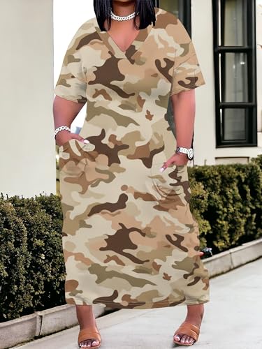 Image of SUZONANA Plus Size Dresses for Curvy Women African Print American Dress Summer Outfits Casual Loose with Pocket