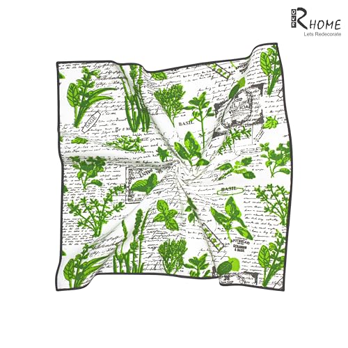 Image of R home Cotton Table Napkins Set of 6 Reusable Washable Cloth Napkins for Dining Table, Dinner, Parties, Kitchen & Cocktail Use Thick Durable Long Lasting Fabric (Basil, Set of 6)