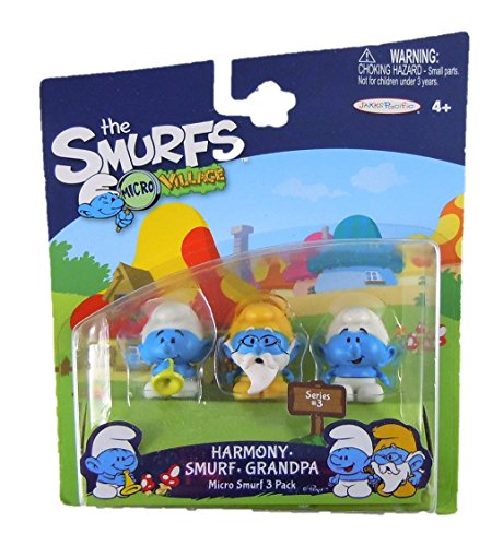 Smurfs Harmony, Grandpa & Standard Micro Figure (3 Pack)