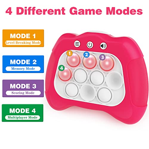 Obbay Pop Fidget Toys Sensory Handheld Game Pro For Adults Kids 8-12, Electronic Quick Push Game Console Light Up Game Stress Relief Toy Birthday Gifts For 6 7 8 9 10 Year Old Boys Girls Teens (Pink) #TOP1