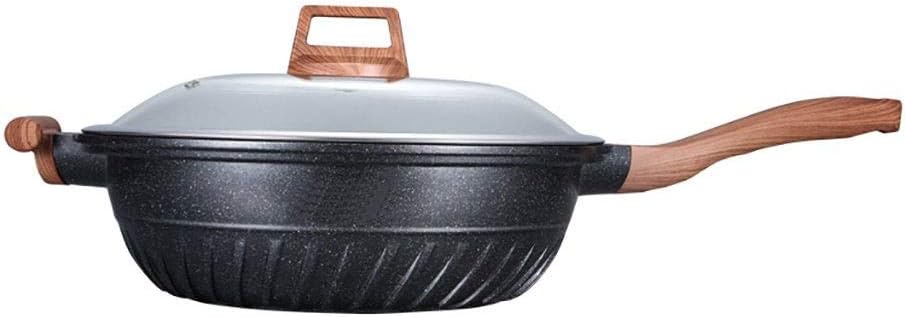 Hard Anodized Nonstick Dishwasher Safe Chefs Pan/Wok Cookware (Color : Red) (Red)