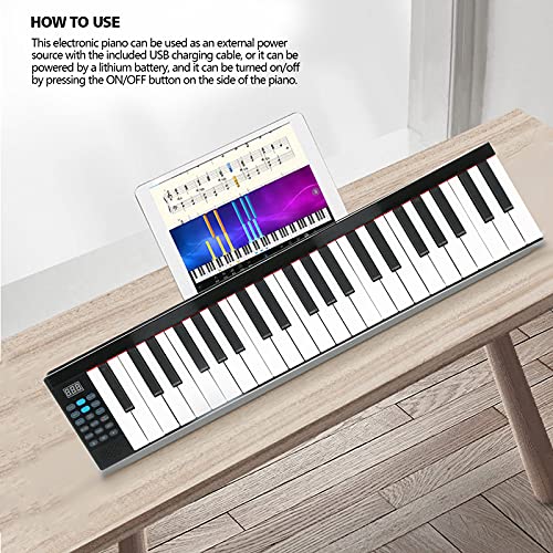 88 Touches à Main Roll Up Piano,Piano à Clavier Portable Rechargeable USB avec Pédale/Bluetooth, Claviers électroniques… - Les Beatles, Paul McCartney, John Lennon, RIngo Starr, George Harrison 88 Touches à Main Roll Up Piano,Piano à Clavier Portable Rechargeable USB avec Pédale/Bluetooth, Claviers électroniques… – Image 6