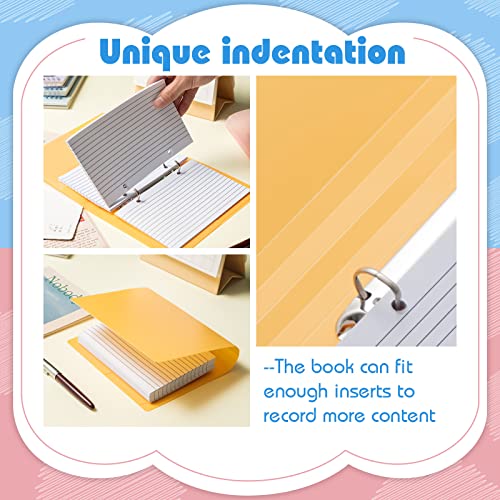3 Pcs Index Card Binder Book With Dividers, 50 Sheet Each, Flash Cards Notebook Index Card Filing Products For Classroom Office Supplies, Pink, Blue, Yellow (4 X 6 Inch) #TOP3