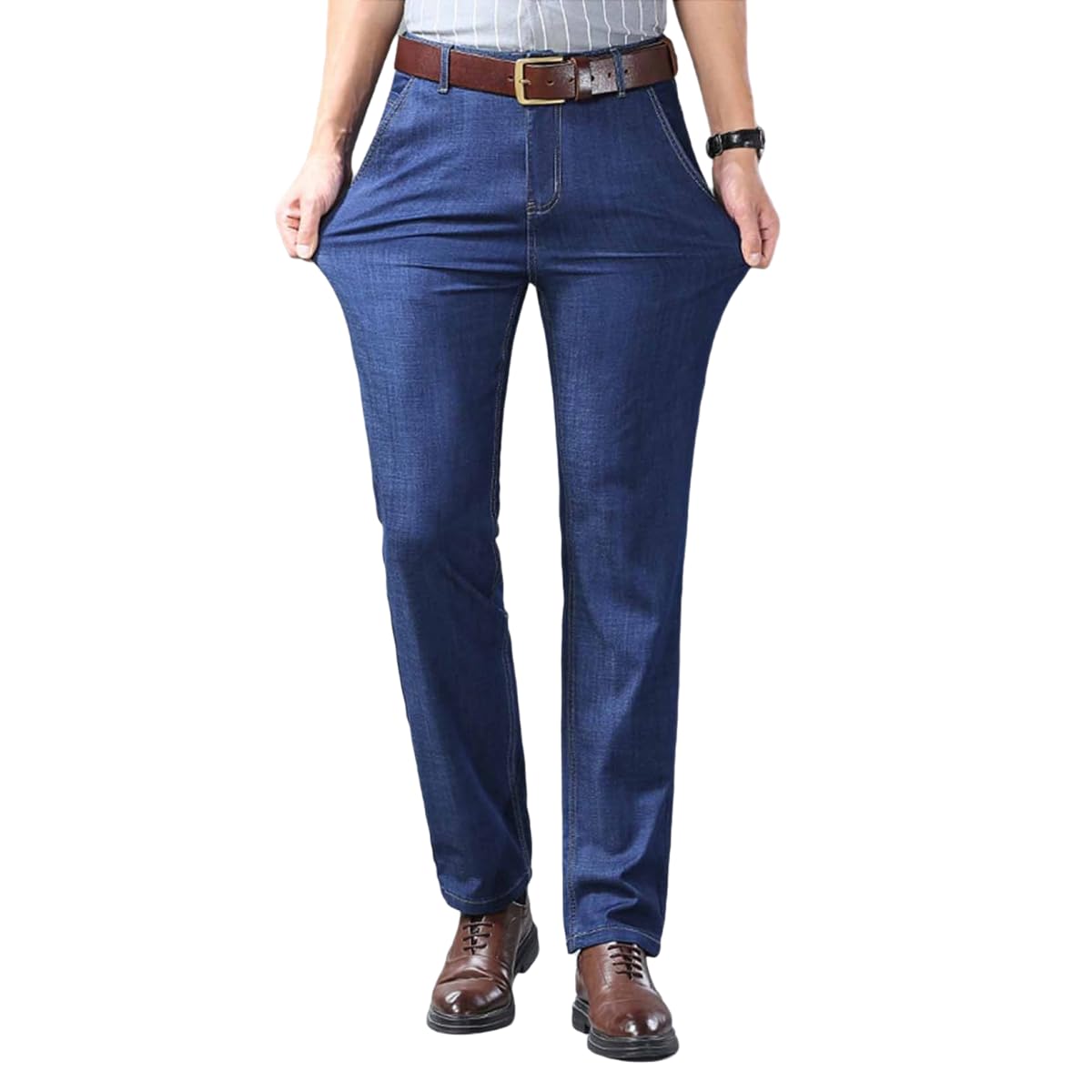Hanraz Jeans Herren Slim Fit, Jeans Herren Stretch Slim Fit Schwarz - Elastische Jeanshose Lange Denim Hose Schmale Passform Freizeit Freizeithose Business Alltag Sommer S-6XL