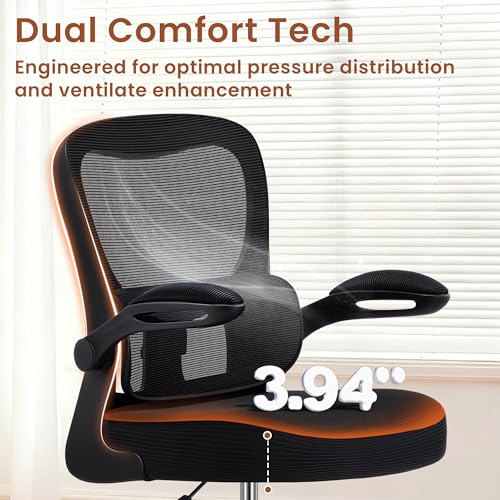 Image of AreShark Drafting Office Chair - Ergonomic Tall Office Chair with Adjustable Footrest Ring - Counter Height Adjustable Rolling Standing Desk Chair with Lumbar Support and Flip-up Armrests for Home