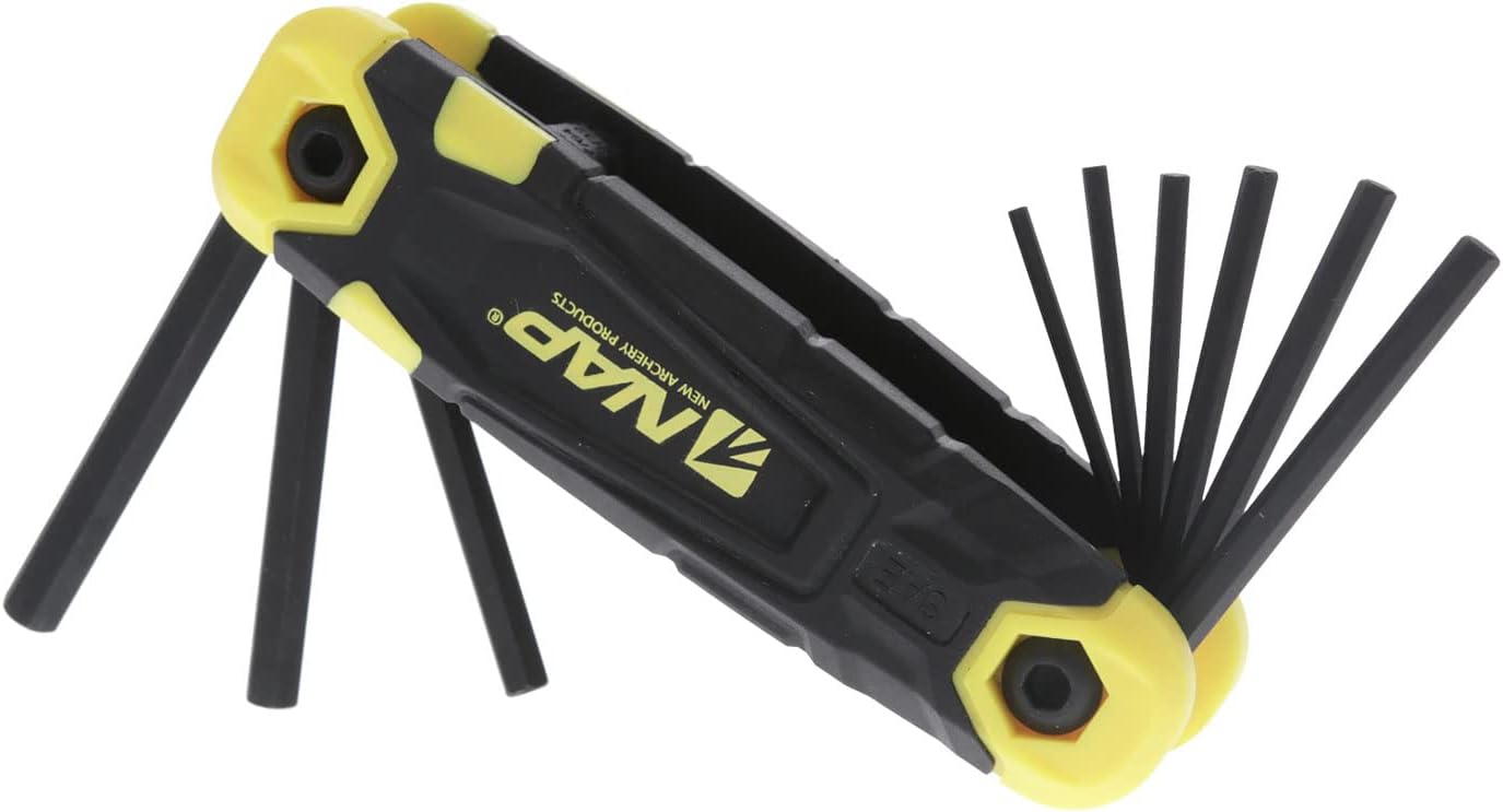 NEW ARCHERY PRODUCTS Hex Key Standard/Compact Tool - Durable Steel Archery Tool Wrench Set with Multiple SAE Key Sizes