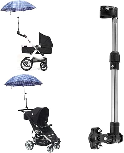 Miniatura 7 de Soporte para paraguas de bicicleta, de acero inoxidable, abrazadera ajustable de 360 , soporte retráctil para exteriores, soporte de barra de
