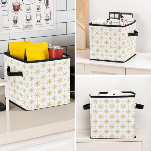 Cube de rangement en tissu flocon doré pour sublimer votre dressing - 8