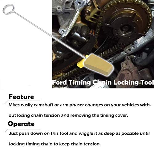 Cam Phaser Lock Out Kit Camshaft Pulley Mounting Bolt And Timing Chain Lock Wedge Tool Fit For Ford 5.4L 4.6L 3 Valve Engines #TOP1