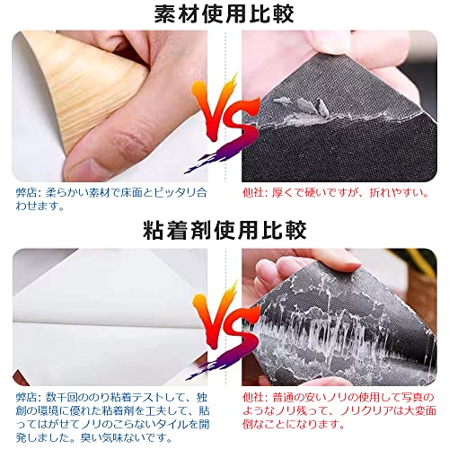 undefined フロアタイル 置くだけ 配送込み 6畳 72枚入り 木目 クッションフロア 床 フロア シート 賃貸 フロリング リメイクシート トイレ キッチン 玄関 防水 はがせる diy 床材 (型番号34) の商品画像 2