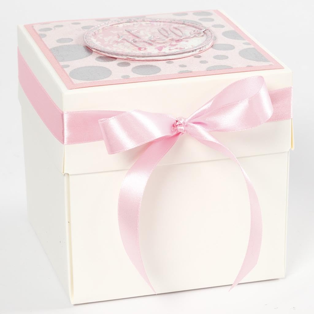 Creativ 25379 pudełko wybuchowe, rozmiar 7 cm x 7 cm x 7,5 cm + 12 cm x 12 cm x 12 cm, białe