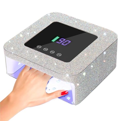 Lámpara UV LED para uñas, Lámpara de uñas UV LED 33 W, secador profesional con 4 temporizadores, sensor inteligente, compatible todo tipo gel(Diamond)