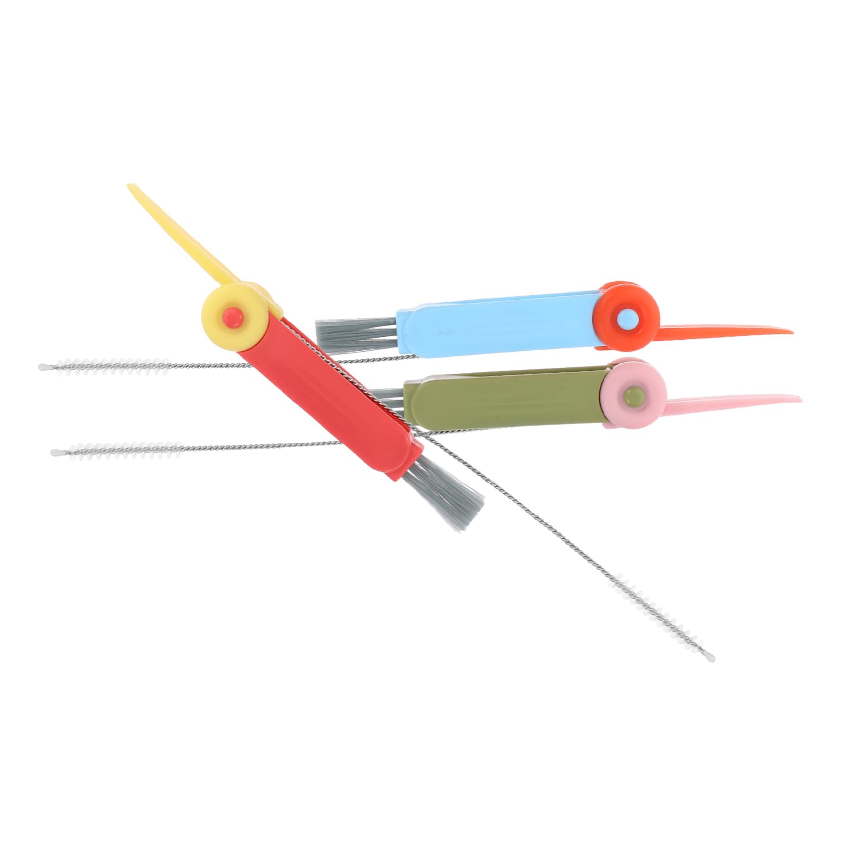 COLLBATH Cup Lid Cleaning Brush Set Multi-Function Bottle Cap Groove Brush Portable Daily Cleaning Tool 3pcs