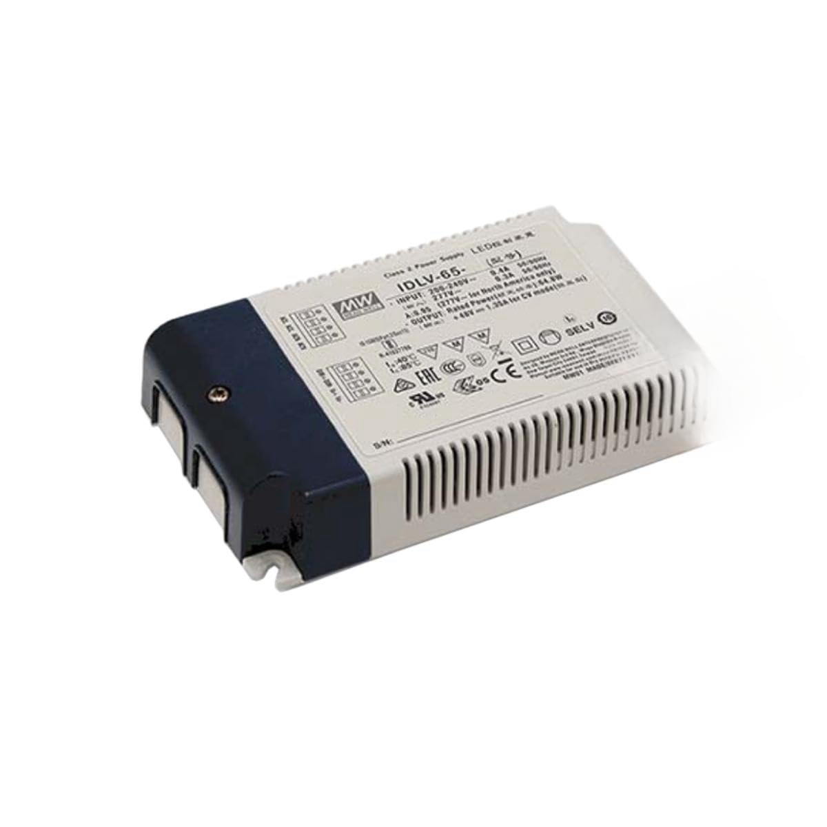 MEAN WELL IDLV 65W 48V 1.35A LED Driver， IDLV-65-48 AC-DC PWM Output Switching Power Supply Converter Transformer with PFC，2 in 1 Dimming Function