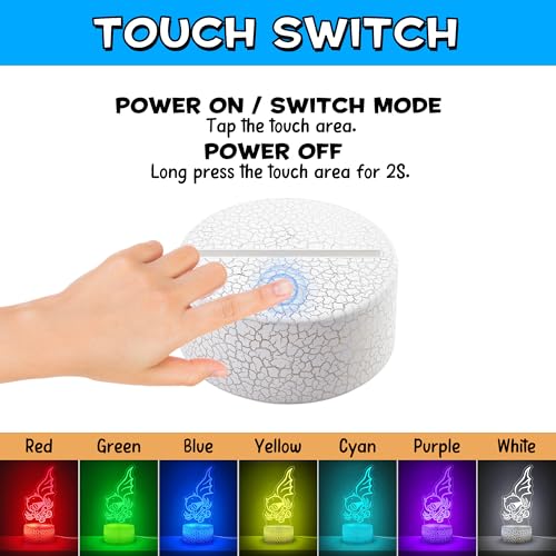 Image of Officially Licensed Dog Man Night Light - Cat Kid LED Glow Light with Removable 7 Colors Base, Kids Bedroom Decor Bedside Lamp, Night Light for Kids, Christmas Birthday Gifts for Boys & Girls