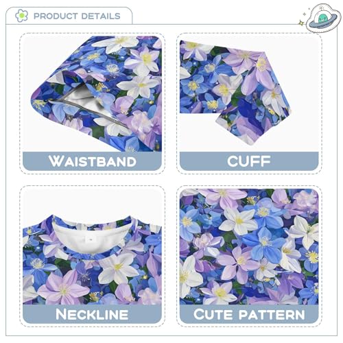 JUNZAN Spring Flowers Colorado Blue Kids Girls Hoodie Sweatshirt Crewneck Kids Hoodies Boys Party 4T3