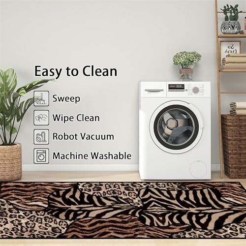 Tapete corredor animal print 2.6x10ft antideslizante lavable miniatura 6