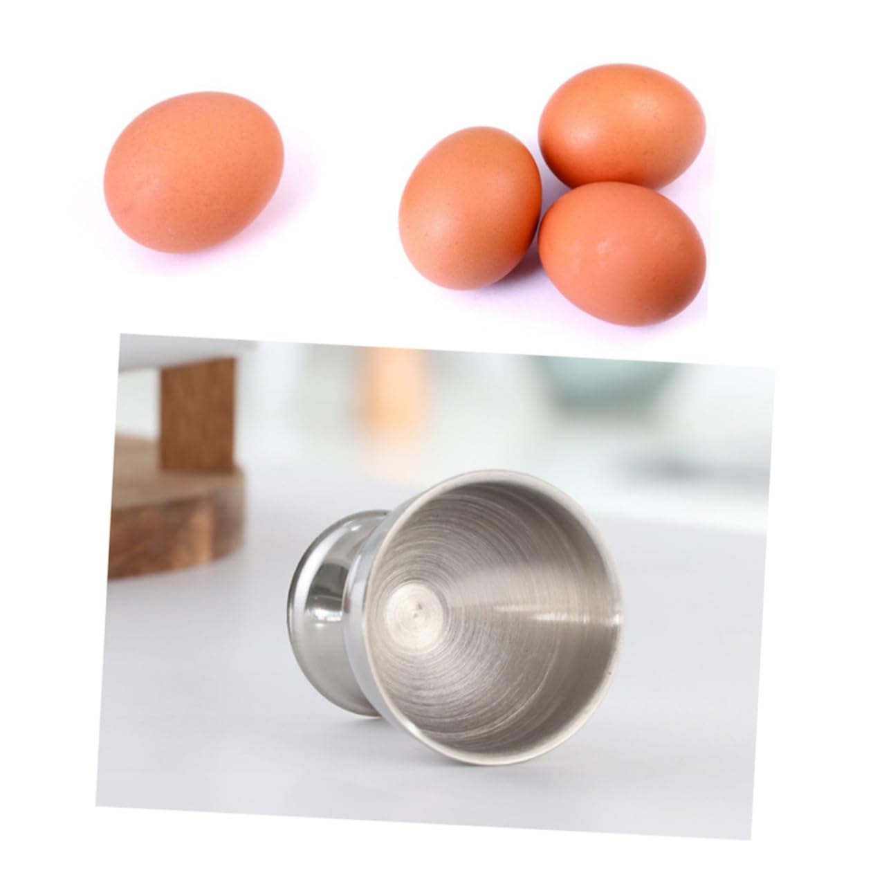 SOLUSTRE 3pcs Stainless Steel Egg Cups Egg Holders for Kitchen Easy to Clean Fridge for Cooking
