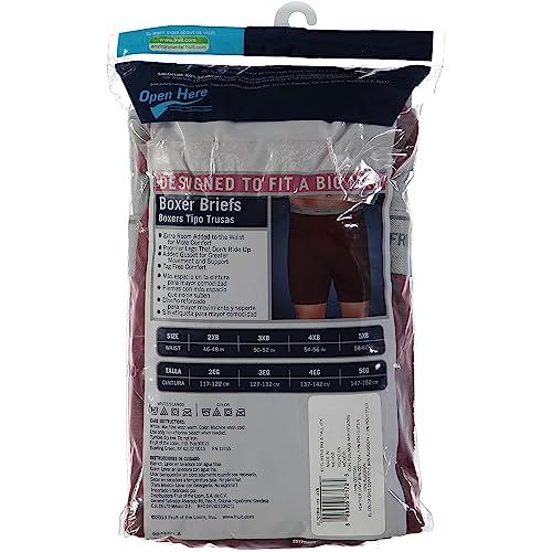 Fruit of the Loom Men's Big and Tall Tag-Free Underwear, Big Man - Assorted Colors - 2 Pack, 2XL3