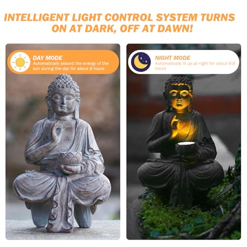 Estatua de Buda solar para jardín y meditación espiritual Estatua de Buda solar para jardín y meditación espiritual