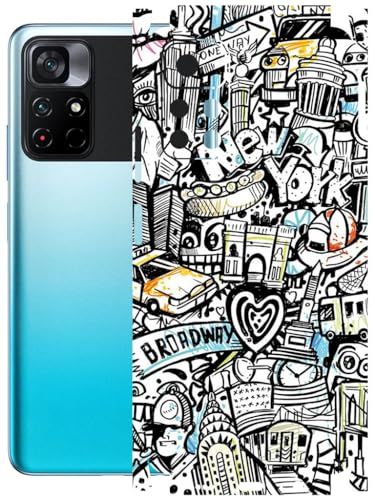 Image of AtOdds - Full Body Back Screen Guard Protector Film - Lamination Wrap Skin Sticker Compatible with Poco M4 PRO (5G) | Scratchproof Matte Finish (Graffiti 26)