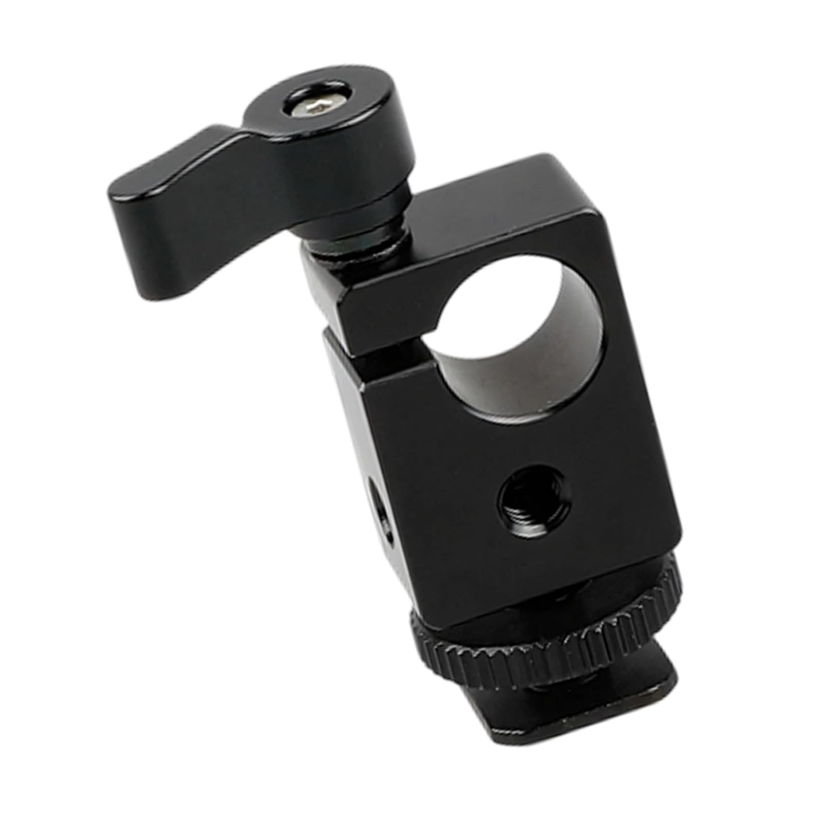 Hdoytxxm Black Single Hole Pipe Clamp For 15Mm Pipe Aluminum Home Improvement Rod Mount With 1 / 4Inch-20 Thread Screw Accessories