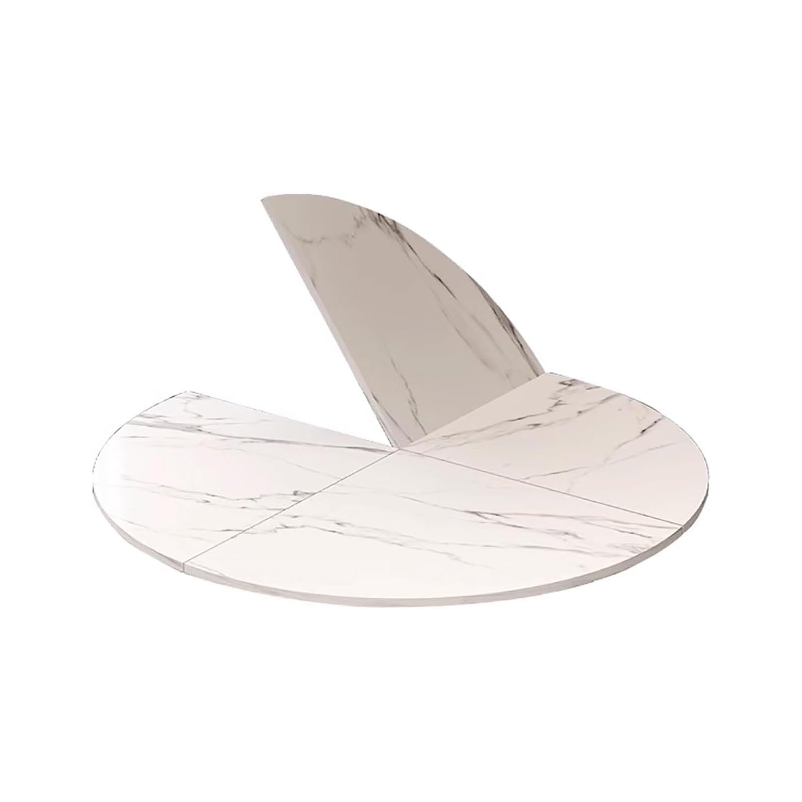 Rallonge de table ronde pliable de 140 cm blanche en métal pour cuisine Tempo