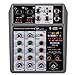 BOMGE Mixer audio professionale, console di mixaggio con 4 canali USB digitale...