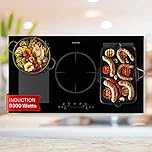 Klarstein Induction Hob, 9300W Electric Hobs Induction Cooker, 5 Ring Electric Pan Hob, Built-In Table Top Cookers w/ 5 Hobs, Touch Control, Inductions Heater Cooktops, Hot Plates for Cooking