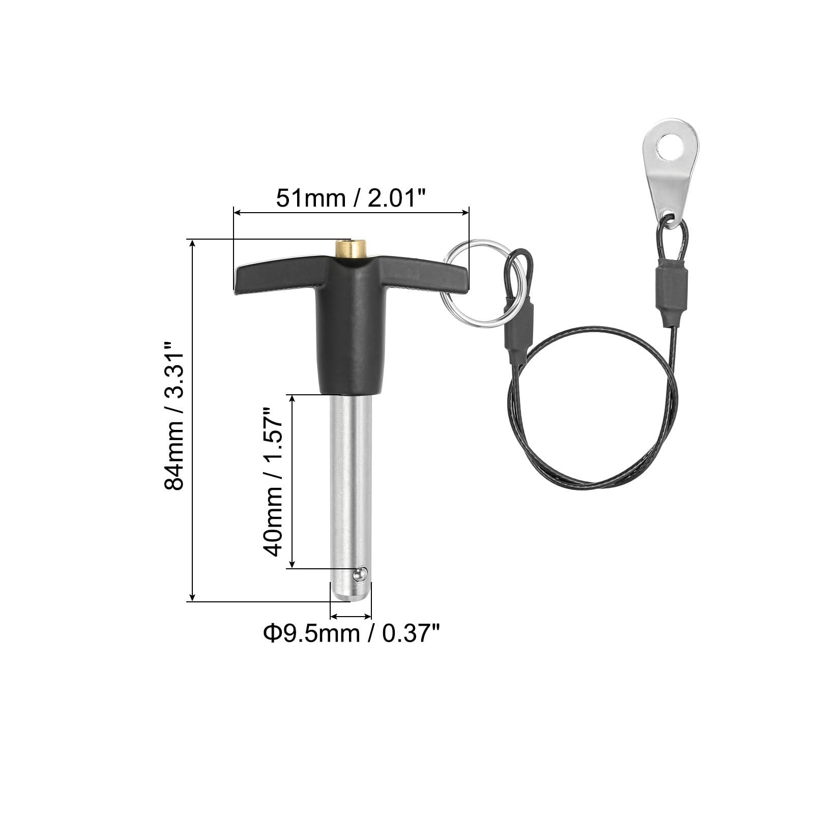 PATIKIL T Handle Lock Pins 3/8 x 1.57" (9.5 x 40mm) - Image 2
