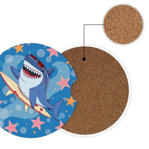 2 Pack Portavasos para Auto con Diseño Tiburón Azul miniatura 6