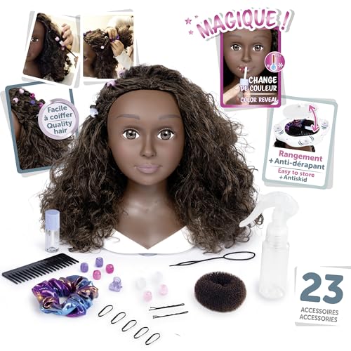 Tête à coiffer afro Smoby avec maquillage thermosensible pour enfant dès 3 ans - 5