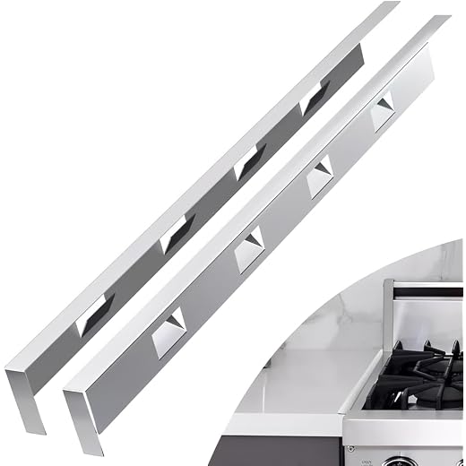 Stove Gap Cover Range Gap Filler stainless steel Counter Trim Kit Between Stove Edge and Counter Don't Melt Like Silicone Heat Resistant and Easy to Clean (23'4-26' silver,1 Pair)