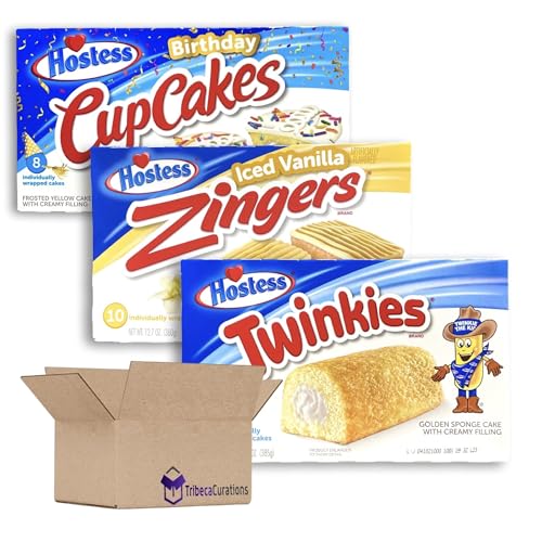 Tribeca Curations | Vanilla Lovers Snack Cake Variety Packs | Twinkies, Zingers and Birthday Cupcakes