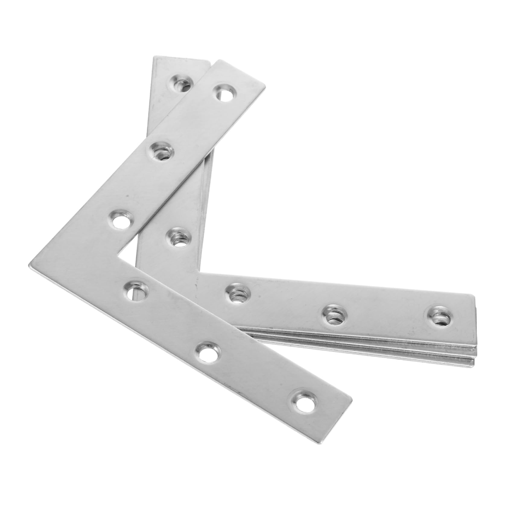 HAWILLOSCH 4pcs Flat Steel l Brackets Stainless Steel L-Shaped Angle Brackets for Wood DIY