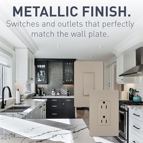 Image of Legrand radiant TM874NICC6 15 Amp Rocker Wall Switch, 4-Way Decorator Light Switches, Nickel (1 Count)