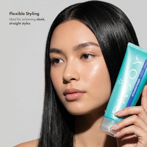 Enjoy Straightener, Smoothing and Frizz Control Cream for Coarse or Curly Hair, Non-Chemical Hair Straightening Balm for Sleek and Soft Styles, 8 Oz