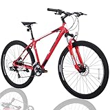 PANTHER(パンサー) ATLAS オフロードマウンテンバイク MTB 27.5inch セミブロックタイヤ シマノ shimano 24段変速 シフトブレーキ兼用レバー 軽量アルミフレーム 前後クイックリリース方式 サスペンションフォーク ライザーバー (Dynamic Red)