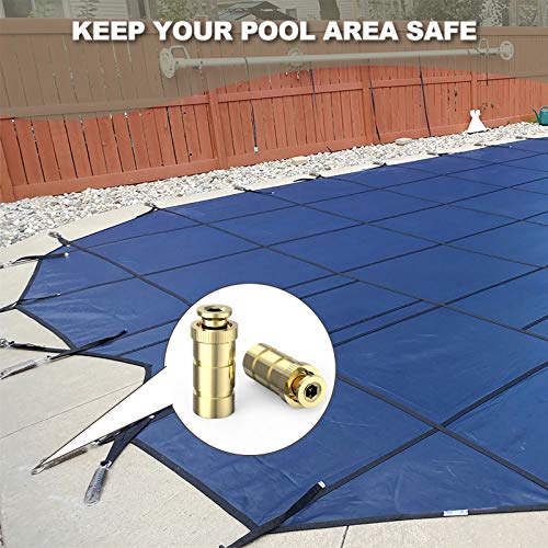 Royor Pool Cover Anchors For Inground Pools,Swimming Pool Safety Cover Brass Anchors(4 Pack) #TOP4