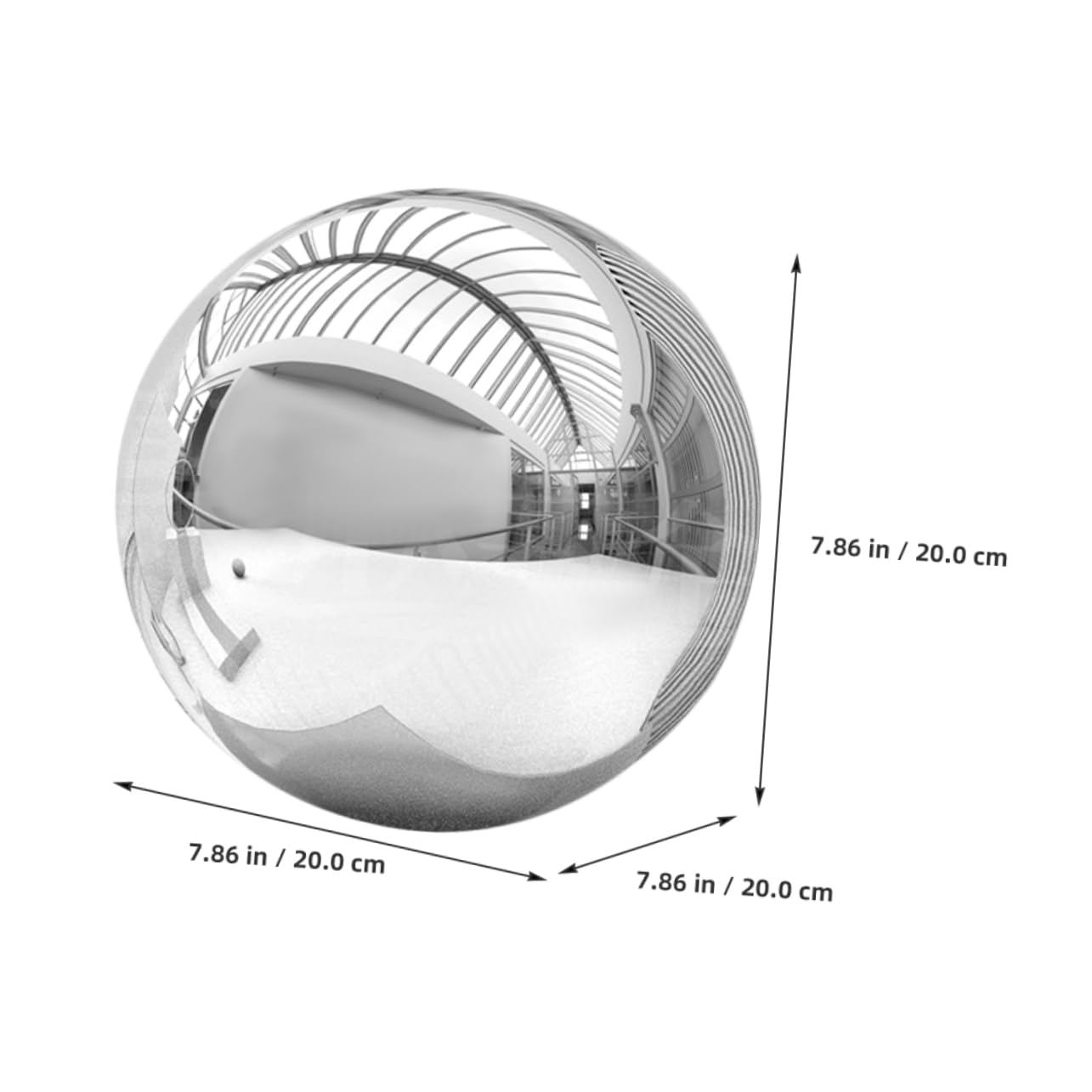 Garneck Globe Decor Gazing Ball Outdoor Gazing Sphere Stainless Steel Prelit Reflective Ball for Garden Yard Lawn