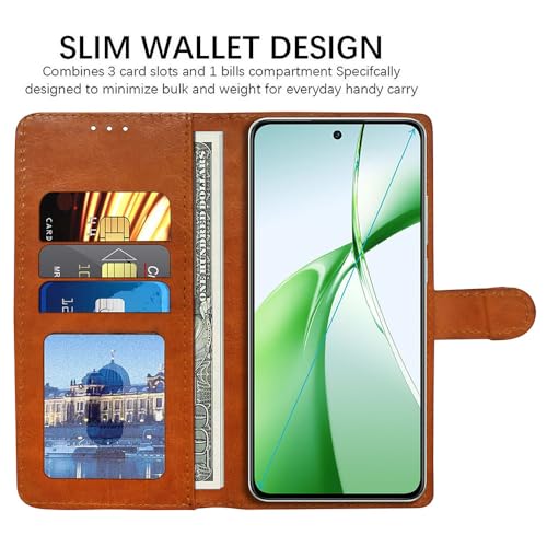 Image of amazon basics Flip Leather Mobile Cover (Soft & Flexible Back case) for OnePlus Nord CE4 5G (CamelBlack)