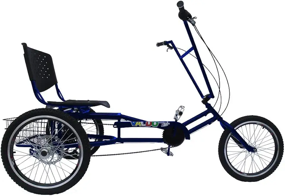 Triciclo Praiano - Montagem Hiper (7 Marchas) - 7 Opções de Cores (Azul) - Adultos com Dificuldades de Equilíbrio, Acima do Peso ou com Deficiências Físicas