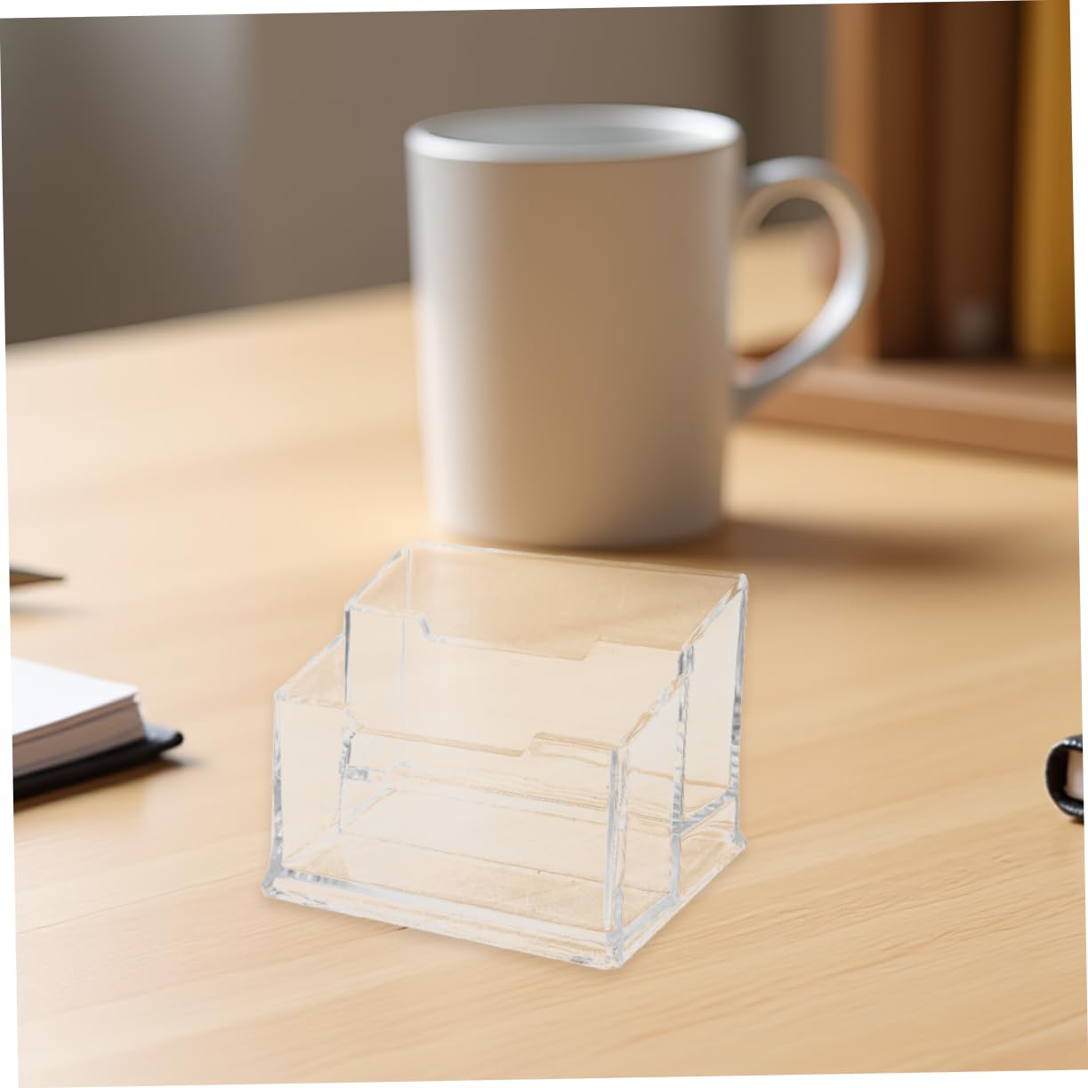 Hemobllo 5pezzi Supporto per Biglietti da Visita Trasparente in Plastica Porta Biglietti da Visita da Scrivania Organizer per Tavolo da Ufficio Espositore