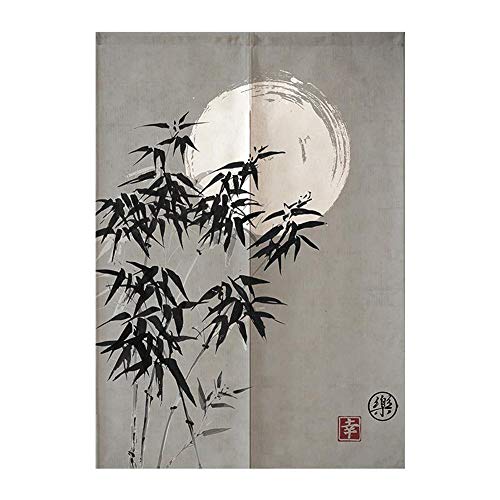 Myru Japanese Noren Doorway Curtain Tapestry (Bamboo And Moon,33.5 Inches X 59 Inches) #TOP11