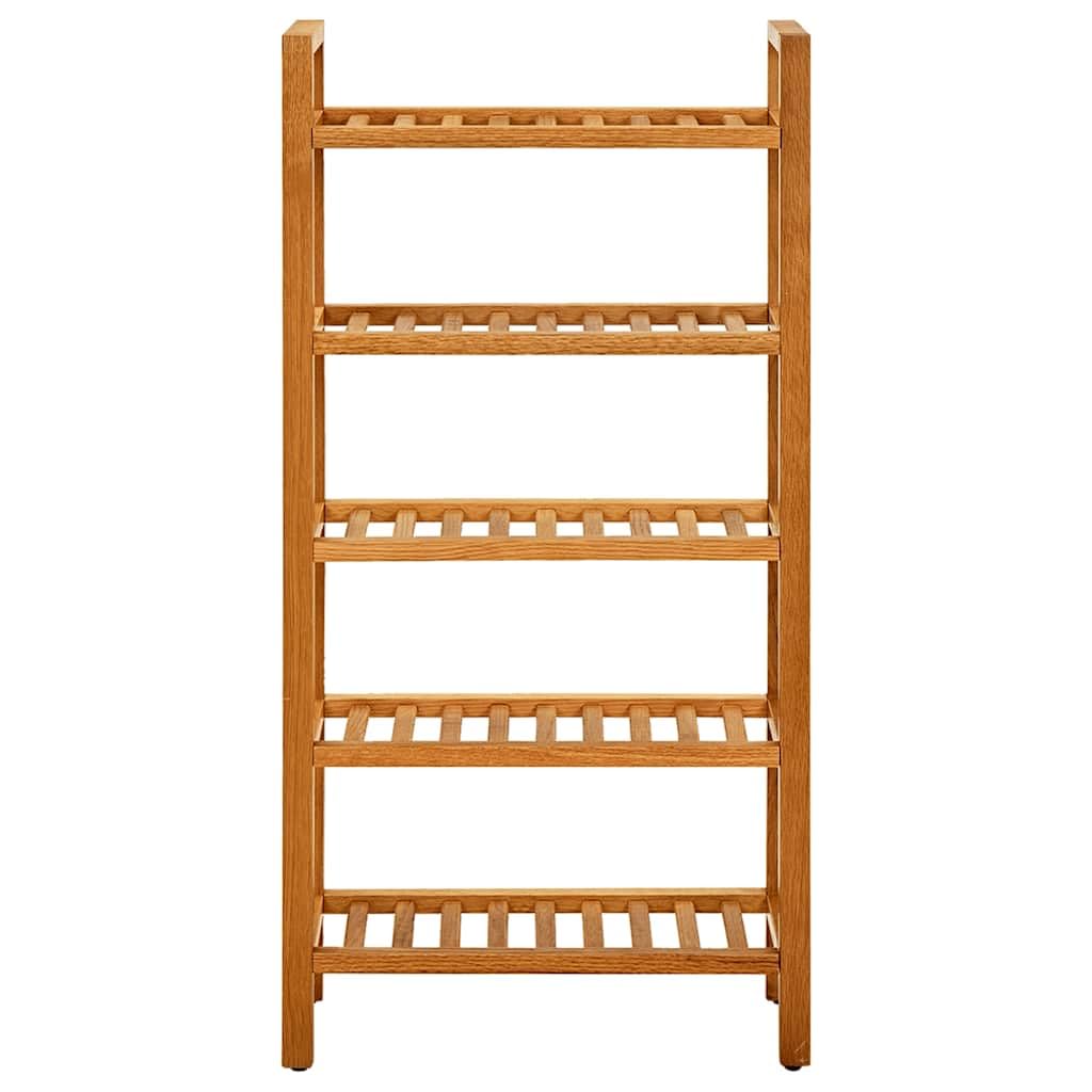 Scarpiera 5 Ripiani 50x27x100 cm Legno Massello Rovere