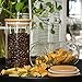 IDEALUX Glass Storage Jar With Airtight Seal wooden, Lid, 25 Ounce Set of 2, 750ml Coffee Bean and Kitchen Food Container