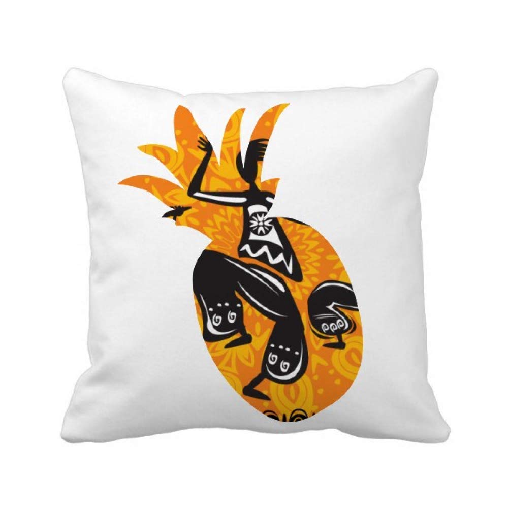 Coussin Mexique totem ananas housse carrée déco ethnique et colorée