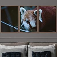 3 Piece Framed Canvas Wall Art Firefox Rustic Urban Canvas Prints Home Artwork Decoration for Living Room,Bedroom - 16